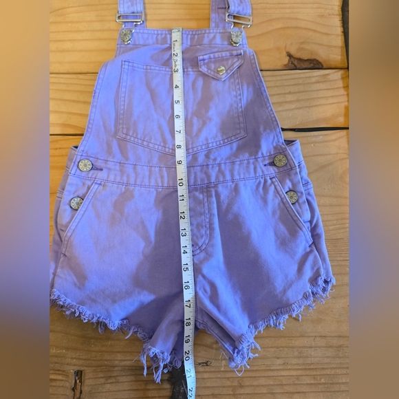 BDG Women's Purple Short Overalls - Picture 4 of 7